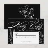 Cartons Réponse Fleur sauvage Élégant Mariage gothique (Devant / Derrière)