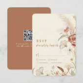 Cartons Réponse Fleur sauvage Floral BOHO Cream Mariage en terre c (Devant / Derrière)