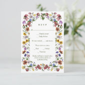 Cartons Réponse Fleur sauvage Frame Rustic Boho Mariage (Debout devant)