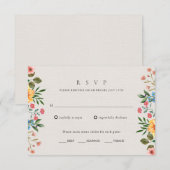 Cartons Réponse Fleur sauvage Garden Floral Mariage (Devant / Derrière)