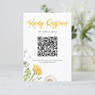 Cartons Réponse Fleur sauvage Garden Wedding QR Code QR