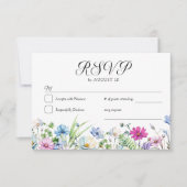 Cartons Réponse Fleur sauvage Jardin Floral Monogramme Mariage (Devant)