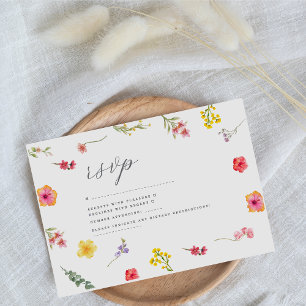 Cartons Réponse Fleur sauvage minimaliste - mariage botanique de p