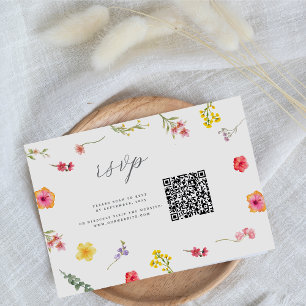 Cartons Réponse Fleur sauvage minimaliste - mariage botanique de p