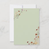 Cartons Réponse Fleur sauvage moderne Sage vert Mariage (Dos)