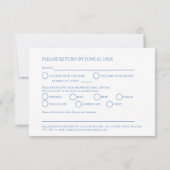 Cartons Réponse Fleur sauvage monogramme bleu option mariage (Dos)