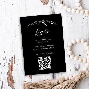 Cartons Réponse Fleur sauvage noir rustique en ligne Mariage de co