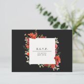 Cartons Réponse Fleur sauvage Poppy Botanical Dark Mariage (Debout devant)
