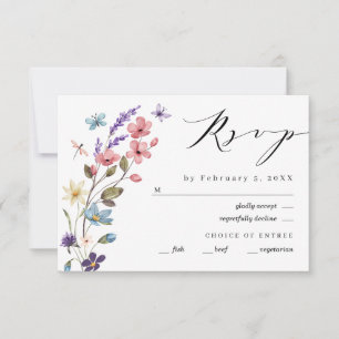 Cartons Réponse Fleur sauvage Printemps Été Floral Mariage