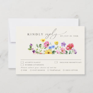 Cartons Réponse Fleur sauvage Rustic Chic Floral Mariage campagnar