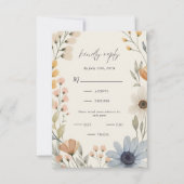 Cartons Réponse Fleur sauvage rustique Wreath Mariage choix de rep (Devant)