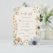 Cartons Réponse Fleur sauvage rustique Wreath Mariage choix de rep (Debout devant)