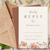 Cartons Réponse Fleur sauvage Terracotta Mariage de automne Répons