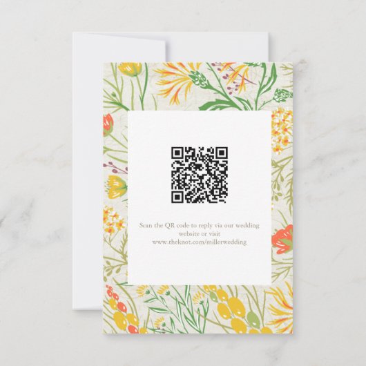 Cartons Réponse Fleur sauvage Wild Meadow QR Code Mariage extérieu (Dos)