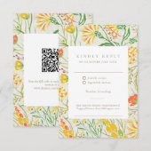 Cartons Réponse Fleur sauvage Wild Meadow QR Code Mariage extérieu (Devant / Derrière)