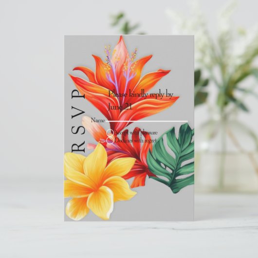 Cartons Réponse Fleur tropicale  (Debout devant)