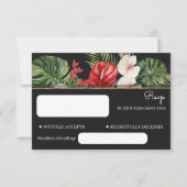 Cartons Réponse Fleur tropicale et mariage foncé feuille (Devant)