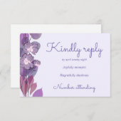 Cartons Réponse Fleur violet mauve  (Devant / Derrière)
