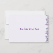 Cartons Réponse Fleur violette élégante (Dos)