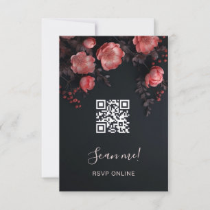 Cartons Réponse Fleurs 3D Roses Sombres et Romantiques pour Mariag