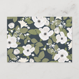 Cartons Réponse Fleurs blanches à la main écrite vintage mariage R
