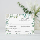 Cartons Réponse Fleurs blanches Botanique Eucalyptus Mariage   (Debout devant)