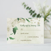 Cartons Réponse Fleurs blanches d'ivoire mariage (Debout devant)