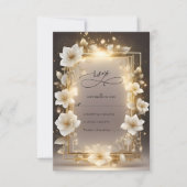 Cartons Réponse Fleurs blanches élégantes avec Mariage lumineux (Devant)