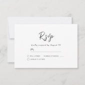 Cartons Réponse Fleurs blanches et bleues Mariage en bois rustique (Dos)