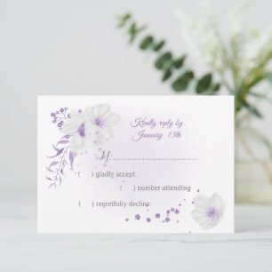 Cartons Réponse fleurs blanches et violettes botaniques