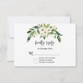 Cartons Réponse Fleurs Blanches Moderne Fleurissant Écriture Manus (Dos)