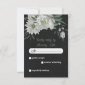 Cartons Réponse fleurs blanches romantiques verdure botanique noir (Devant)