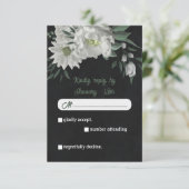 Cartons Réponse fleurs blanches romantiques verdure botanique noir (Debout devant)