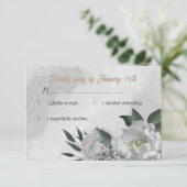 Cartons Réponse fleurs blanches romantiques verdure mariage botani (Debout devant)