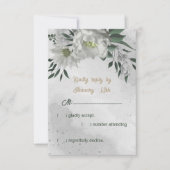 Cartons Réponse fleurs blanches romantiques verdure mariage botani (Devant)