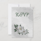 Cartons Réponse fleurs blanches romantiques verdure mariage botani (Dos)