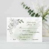 Cartons Réponse fleurs blanches verdure choix de repas (Debout devant)