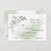 Cartons Réponse fleurs blanches verdure choix de repas (Devant / Derrière)