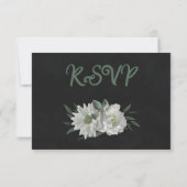 Cartons Réponse fleurs blanches verdure choix repas noir (Dos)