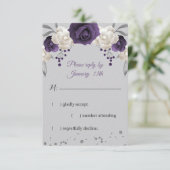 Cartons Réponse Fleurs blanches violettes et poussiéreuses gris (Debout devant)