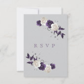 Cartons Réponse Fleurs blanches violettes et poussiéreuses gris (Dos)
