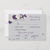 Cartons Réponse Fleurs blanches violettes et poussiéreuses gris (Devant)