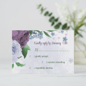 Cartons Réponse Fleurs bleu pourpre vert feuille mariage (Debout devant)