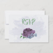 Cartons Réponse Fleurs bleu pourpre vert feuille mariage (Dos)