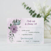 Cartons Réponse fleurs bleu violet choix de repas botanique (Debout devant)