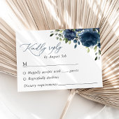Cartons Réponse Fleurs bleues de la Marine, Verdure, Boho, Mariage