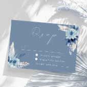 Cartons Réponse Fleurs bleues Dusty modernes Belle Mariage
