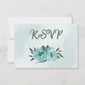 Cartons Réponse fleurs bleues mariage (Dos)