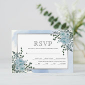 Cartons Réponse Fleurs bleues poussiéreuses, mariage d'hiver flora (Debout devant)