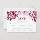 Cartons Réponse Fleurs bourguignonnes et mariage de lavage à l'aqu (Devant)